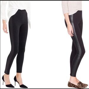 J. Crew | Black Pixie Pants with Leather Stripe